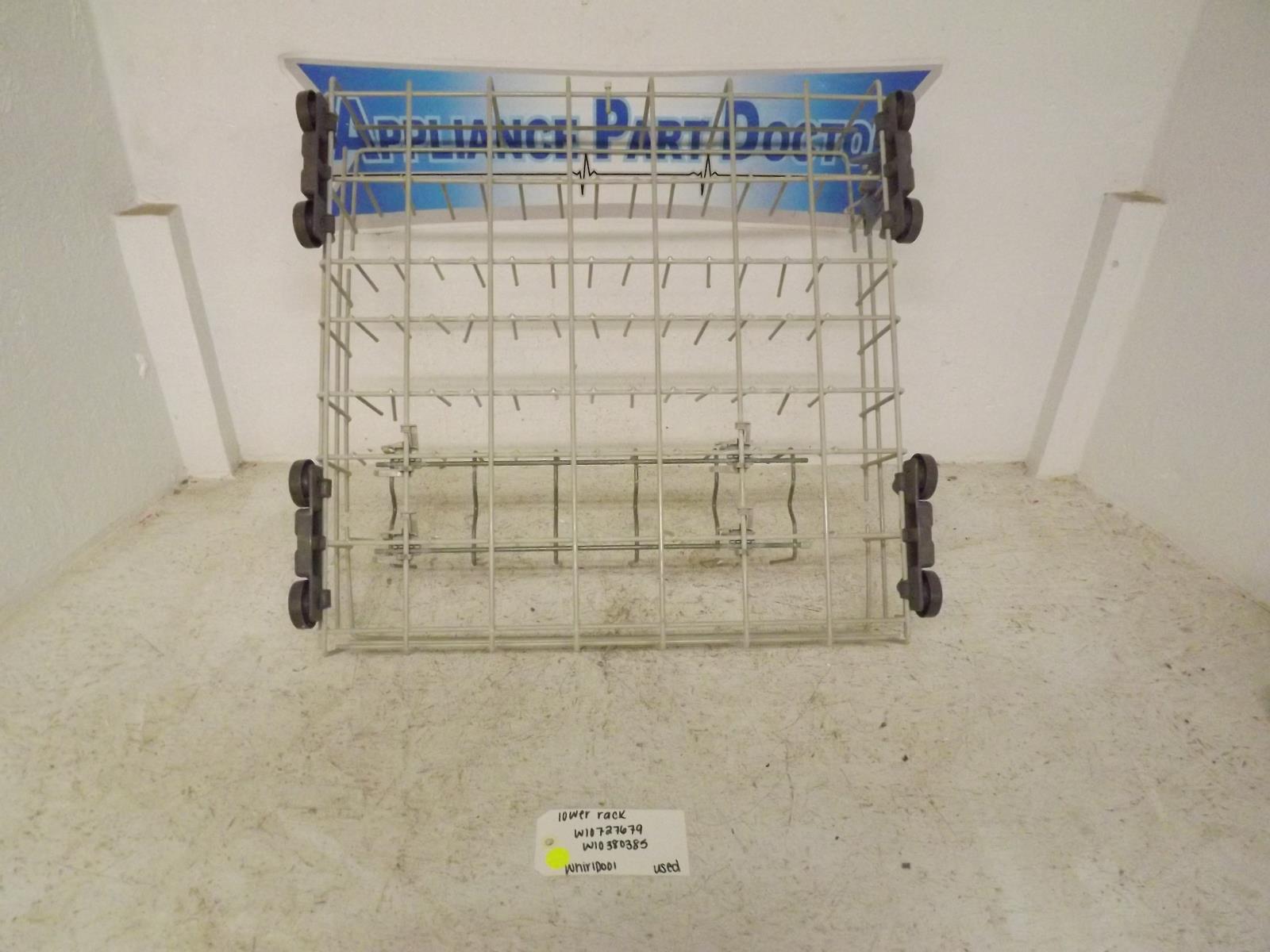 Whirlpool Dishwasher W10727679 W10380385 Lower Rack Used Whirlpool Dishwasher W10727679 W10380385 Lower Rack Used